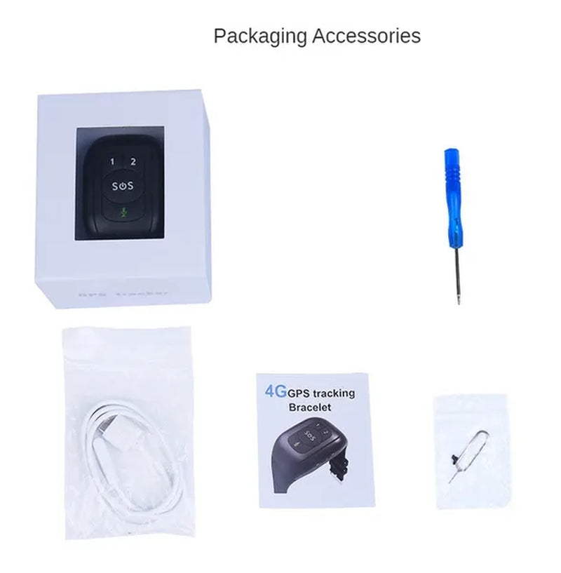 Elderly GPS Positioning Bracelet Waterproof Anti-Lost Heart Rate Blood Pressure Body Temperature Dementia Blind Smart Positioning Watch