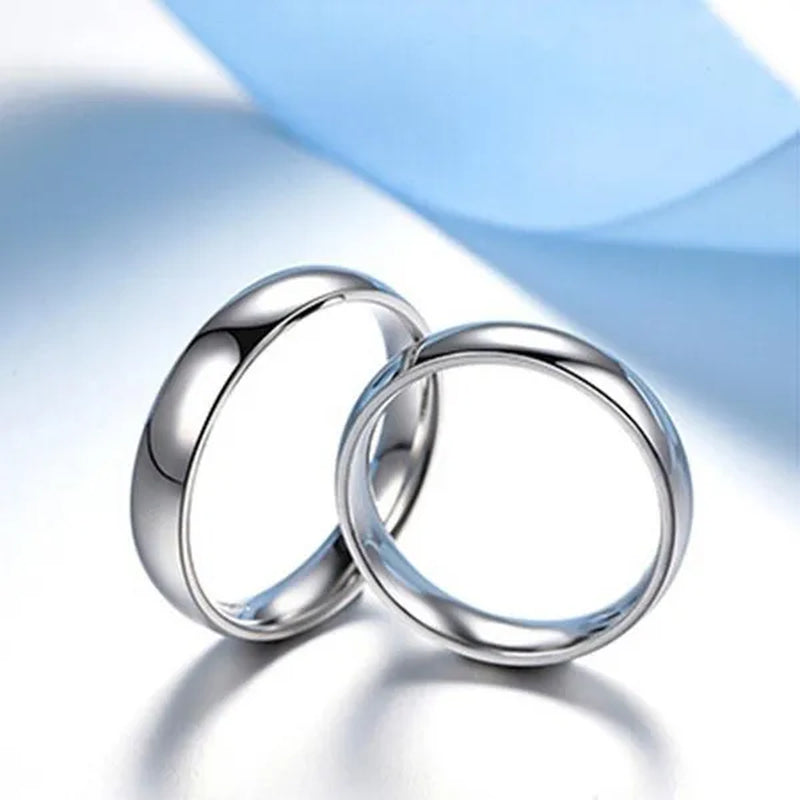 925 Sterling Silver Rings for Women and Men Simple Ring Smooth High Polishing Wedding Band Ring for Lovers Couples