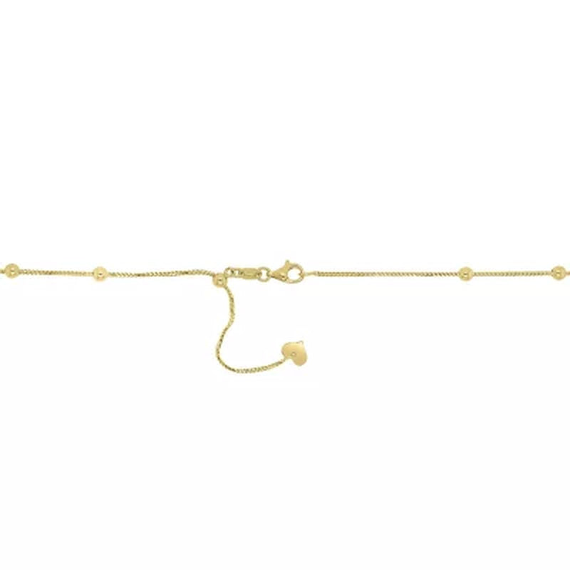 14K Yellow Gold Station Bead Necklace