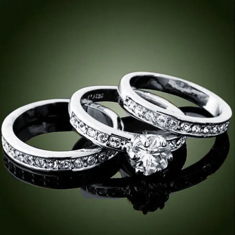 3-In-1/Set GP Charm Wedding Band Rings Jewelry Sz6-10