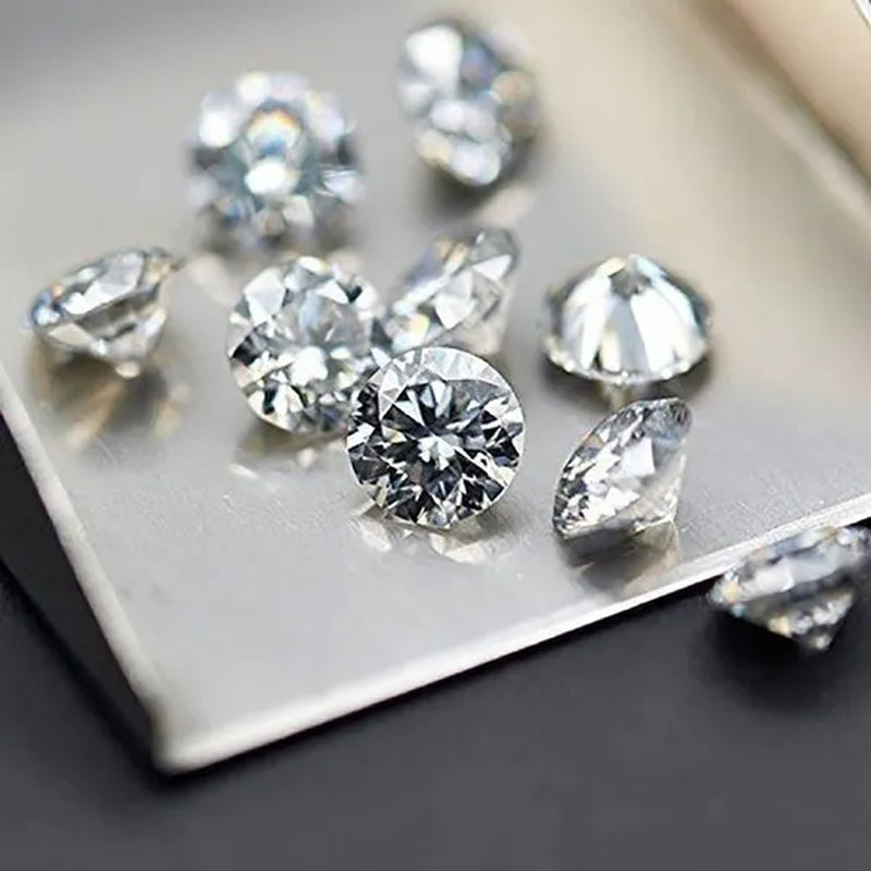Round Brilliant Cut 5.0mm To 12.0mm D Color Moissanites Loose Stone Diamond Ring Jewelry Bracelet Material High Quality