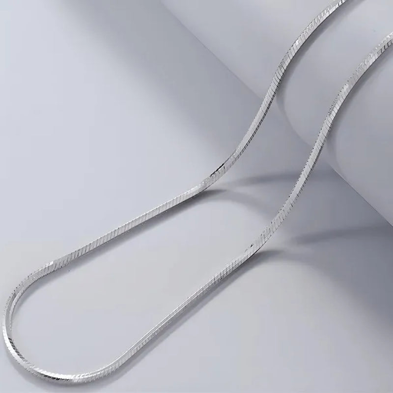 Flat Curb Chain 2mm Wide 16inch~24inch Long Silver Chain for Bracelet Necklace Basic Design Jewelry