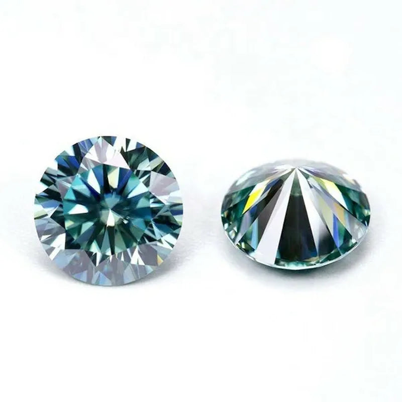 1CT 6.5mm Natural Loose Diamond Light Blue VS1 Round Cut
