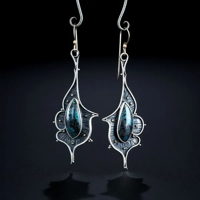925 Silver Turquoise Earrings Dangle Hoop Earring Anniversary Proposal Gift Party Engagement Wedding Jewelry