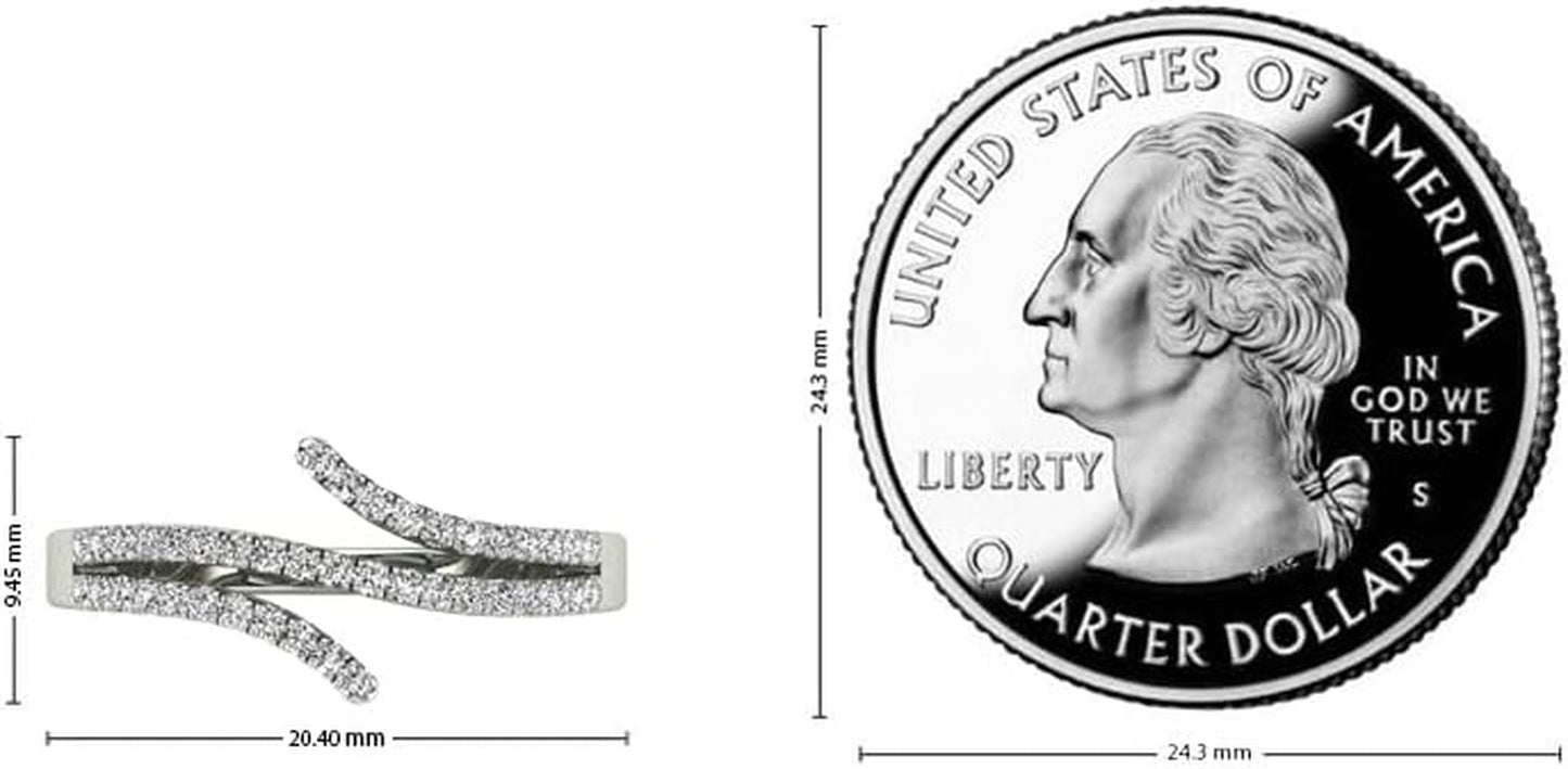 14K White Gold 1/5Ct. TDW Diamond Bypass Ring (H-I, I1-I2)