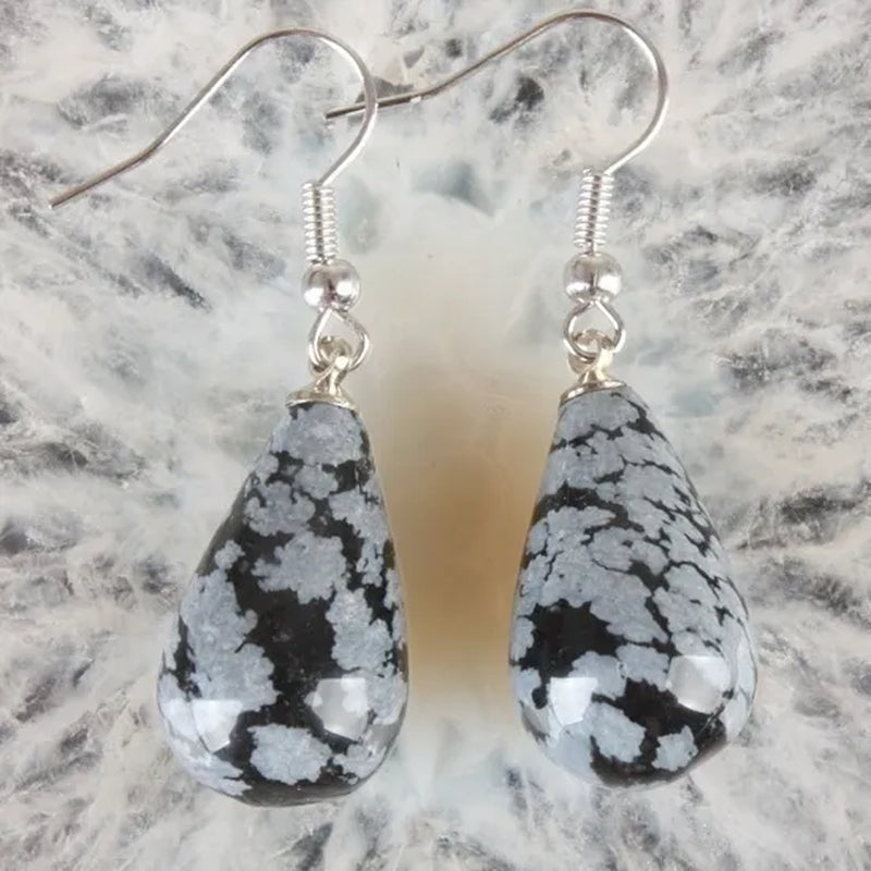 1 Pair 13X20MM Amethyst Clear Quartz Lapis Lazuli Turquoise Rose Quartz Opal Obsidian Jasper Drop Cone Bead Hook Dangle Diy Earrings