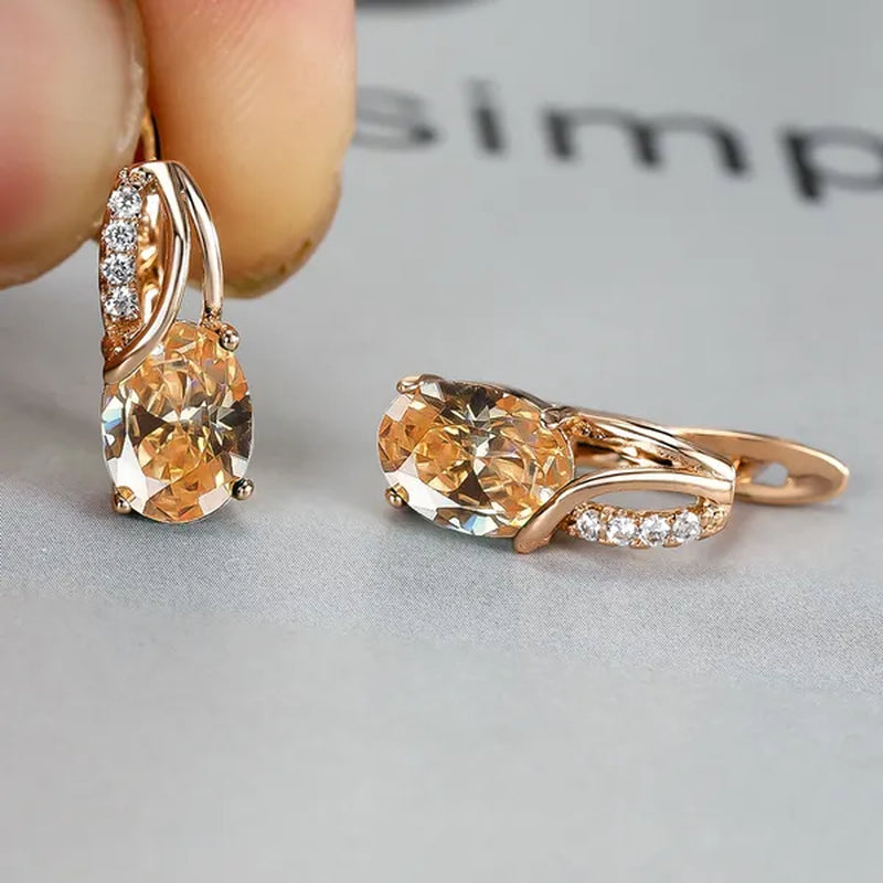 Stylish Oval Cut Aquamarine Emerald Sapphire Garnet Gemstone Hook Earrings 14K Gold Filled Multicolor Birthstone Diamond Bride Wedding Jewelry Gifts