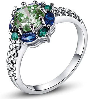 Elegant 925 Sterling Silver Emerald Women Rings Fashion Ruby Amethyst Wedding Party Jewelry Rings for Women