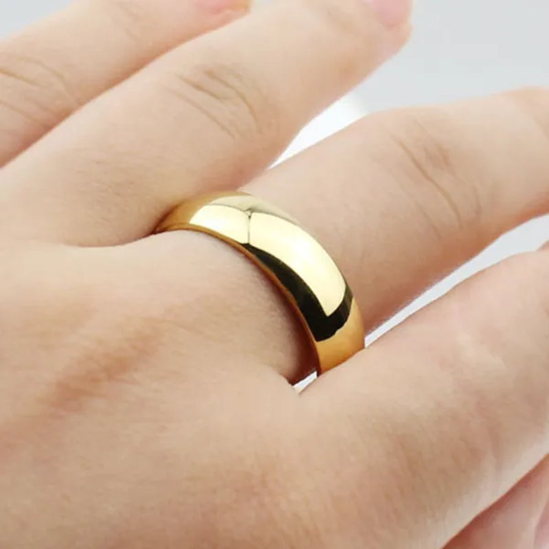 4/6/8mm Width Never Fade Gold Silver Plated Ring Men/Women Gift Classic Gold Wedding Bands Rings for Men Jewelry