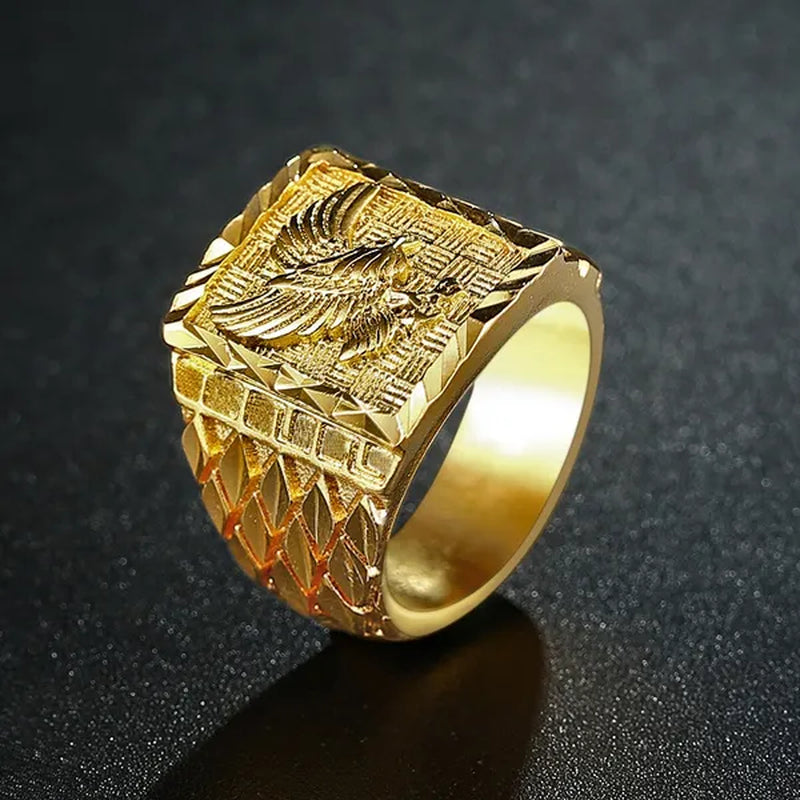 Punk Rock Eagle Men 's Ring Luxury Gold / Silver Color Size 7-13 Finger Jewelry