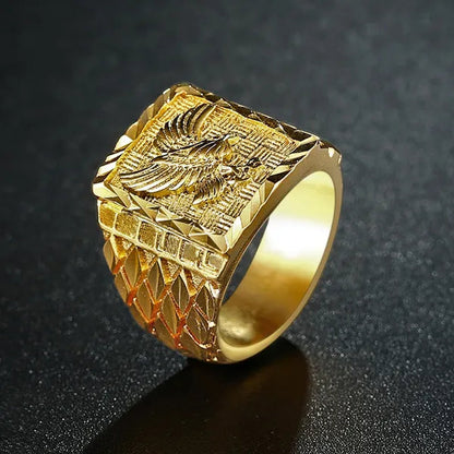 Punk Rock Eagle Men 's Ring Luxury Gold / Silver Color Size 7-13 Finger Jewelry