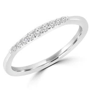 Majesty Diamonds MDR190100-3.75 0.1 CTW Round Diamond Semi-Eternity Wedding Band Ring in 14K White Gold - Size 3.75