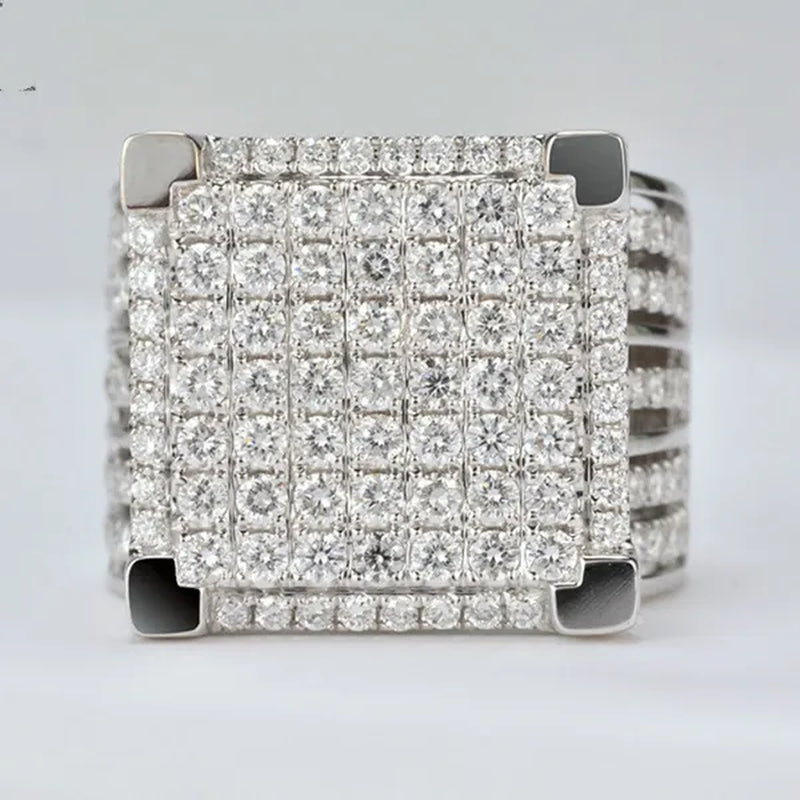 Men's Natural White Stone 925 Sterling Silver Ring Gifts