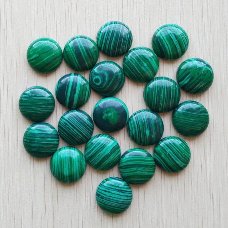 10pcs/lot 20mm Natural Gem Stone Pink Quartz Opal Malachite Tiger Eye Natural Stone Lapis Lazuli Mixed Round Cabochon 20mm DIY Jewelry Findings Accessories