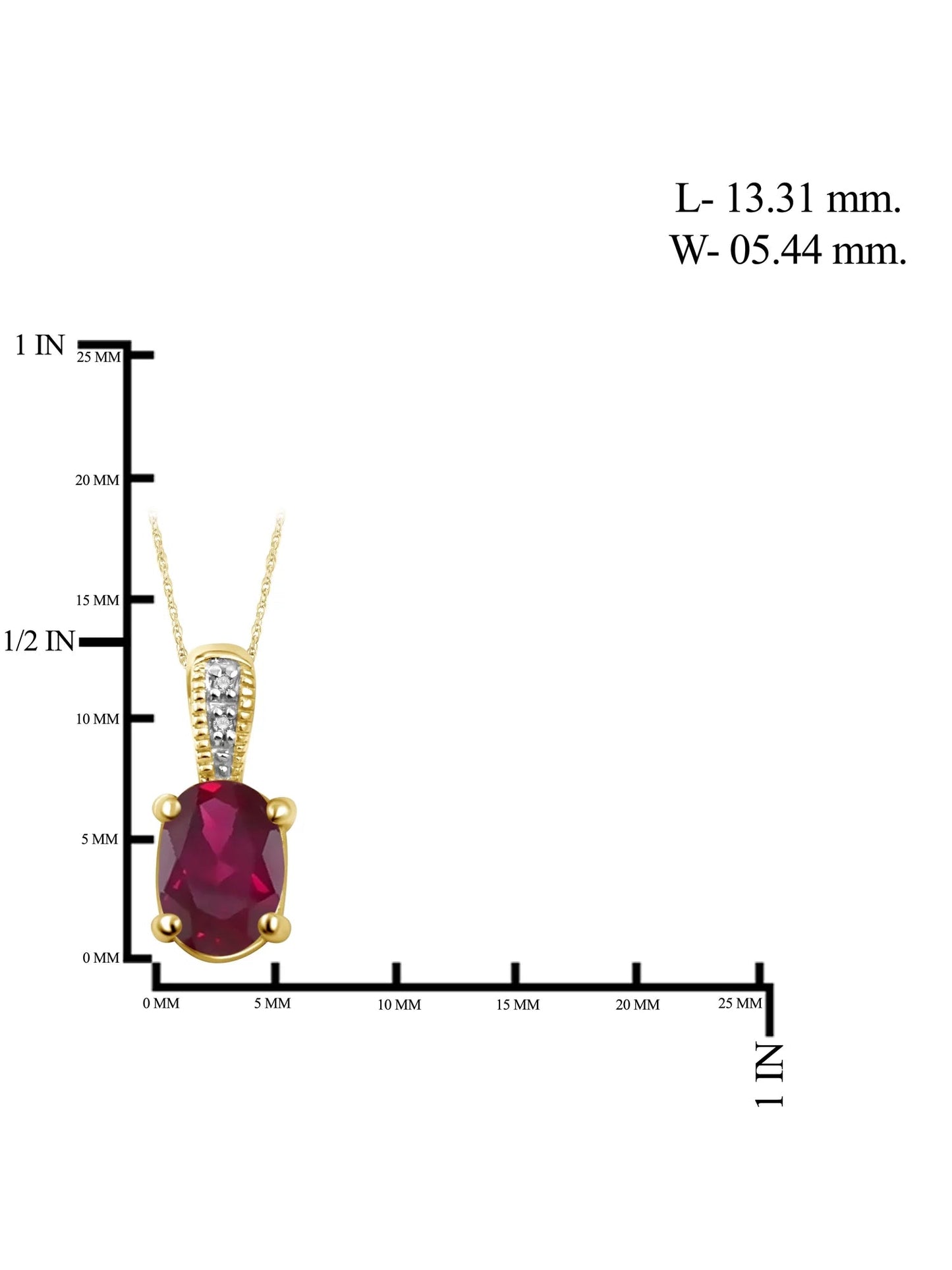 0.90 Carat T.G.W. Ruby Gemstone and White Diamond Accent Pendant