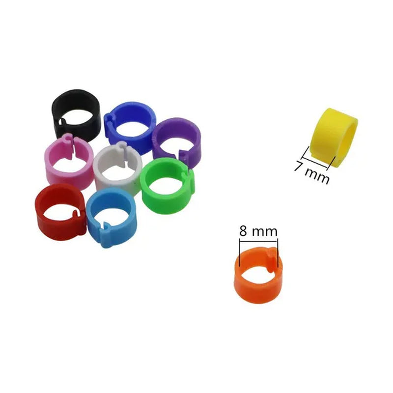 50Pcs Birds Feet Rings Inner Diameter 8mm Width 7mm Plastic Clip Ring Pigeon Dove Quail Foot Ring Farm Animal Carrier