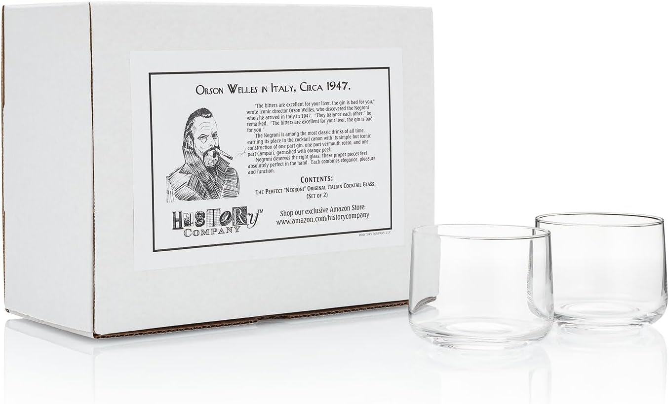 the Perfect Negroni 11-Ounce Original Italian Cocktail Glass, 2-Piece Set (Gift Box Collection)