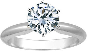 1/2 Carat round Cut Diamond Solitaire Engagement Ring 14K White Gold 6 Prong (J-K, I2, 0.50 C.T.W) Very Good Cut