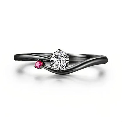 Gothic Women'S Ring Fashion Retro Black Wedding Ring Diamond Ring Fashion Retro Black Ms. Marry