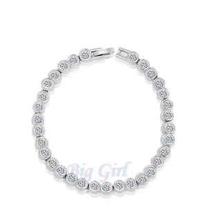 Silver Color 16ct Simulated Diamond Tennis Bracelet