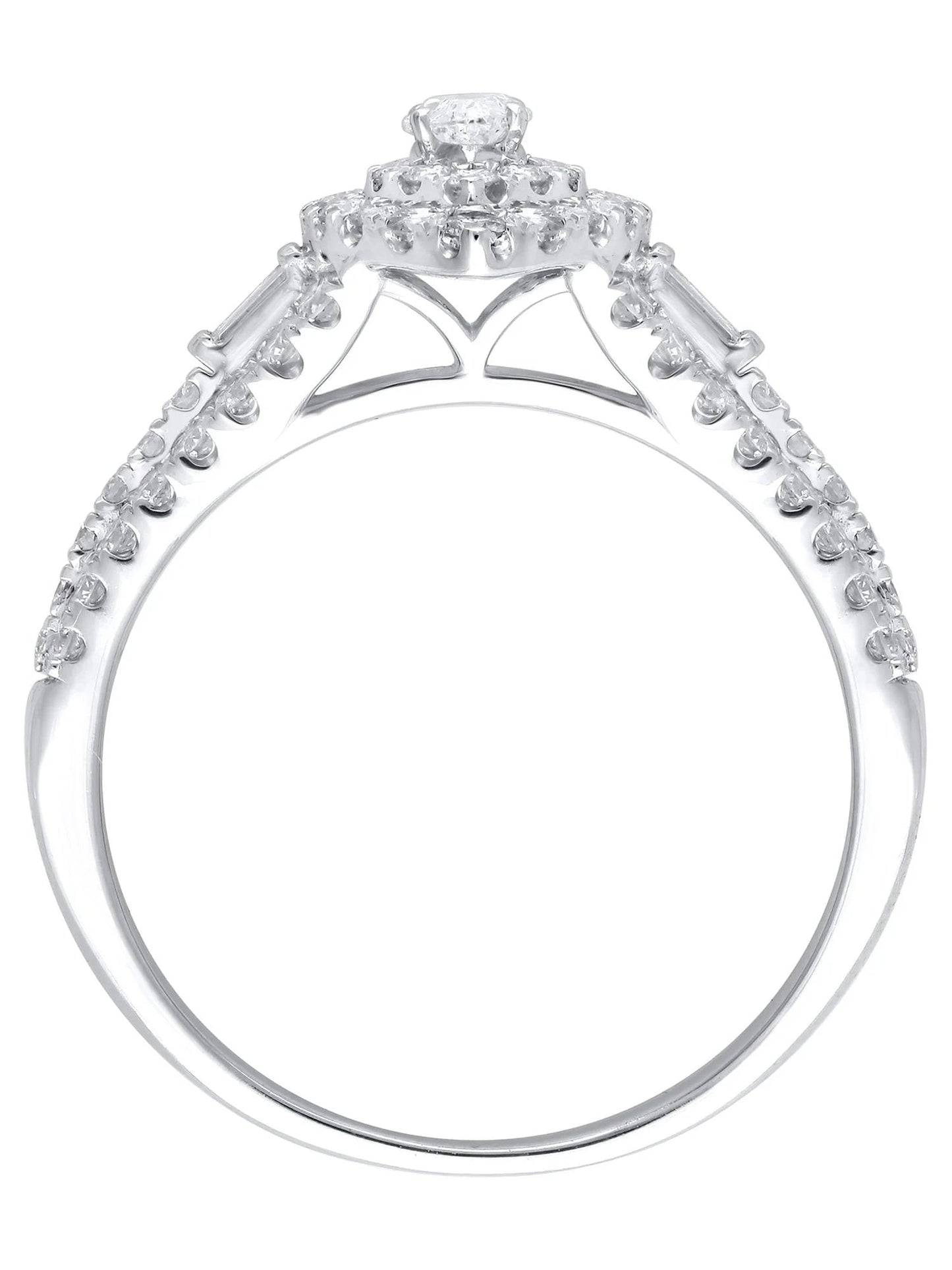1 Carat T.W. (I2 Clarity, H-I Color)  Marquise Cut Diamond Engagement Ring in 10Kt White Gold, Size 8