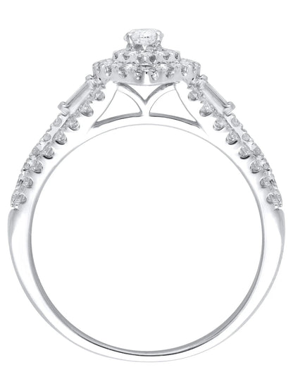 1 Carat T.W. (I2 Clarity, H-I Color)  Marquise Cut Diamond Engagement Ring in 10Kt White Gold, Size 8