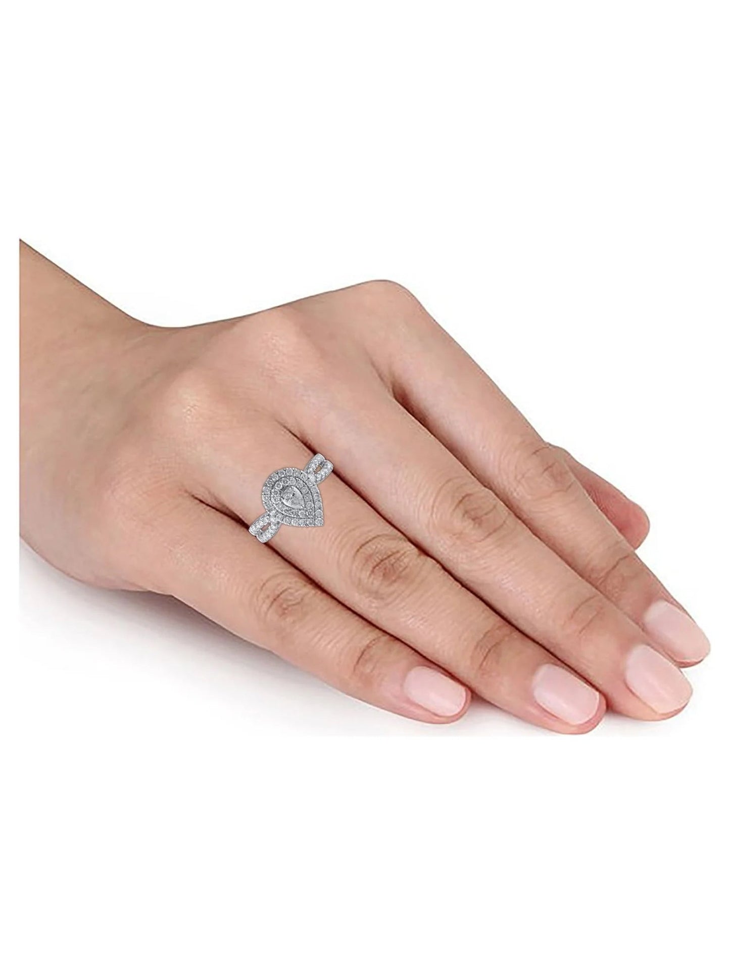 1 Carat T.W. (I2 Clarity, H-I Color)  Pear Cut Diamond Engagement Ring in 10Kt White Gold, Size 7