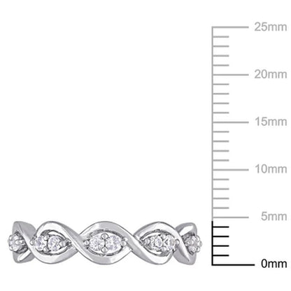 White Sapphire Infinity Design Ring in 14K White Gold