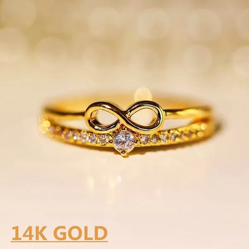 Fashion Silver colorRing for Women Diamond Infinity Love Rings Engagement Wedding Ring Party Female Jewelry Promise Rings Wedding Band Size 5-11 Bague Femme