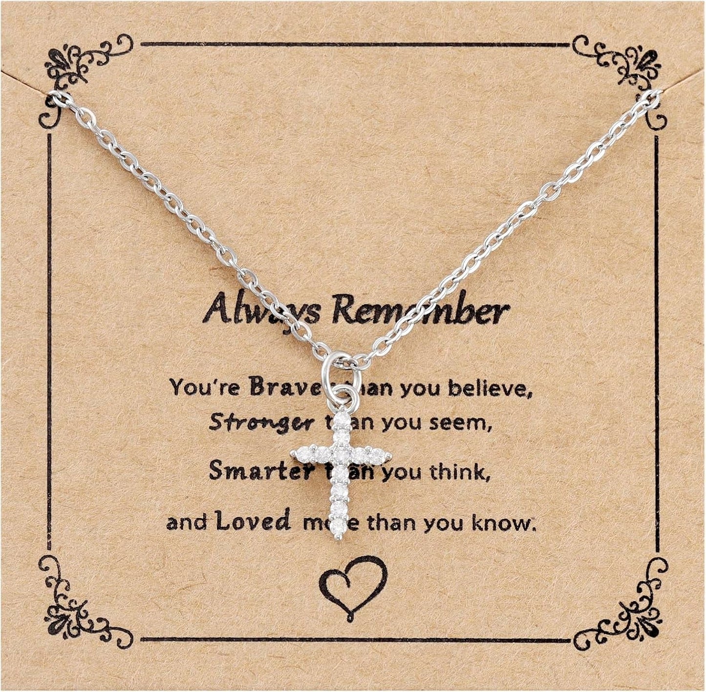Cross Necklaces for Women Adults Ladies Best Friends Wife Catholic Gift Christening Necklace