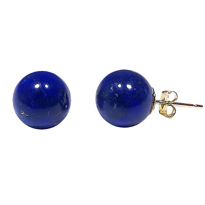 Trustmark 14K Yellow Gold 10Mm Natural Lapis Lazuli Ball Stud Earrings