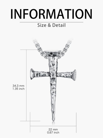 Cross Necklace Valentine'S Day Gifts 925 Sterling Silver Cross Pendant Fathers Day Birthday for Men Father Dad Brother Husband Son