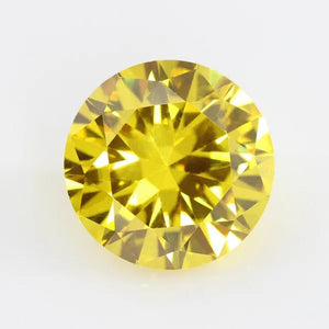 Golden Cubic Zirconia round Shape Brilliant Cut Loose CZ Stone Synthetic Gems for Jewelry