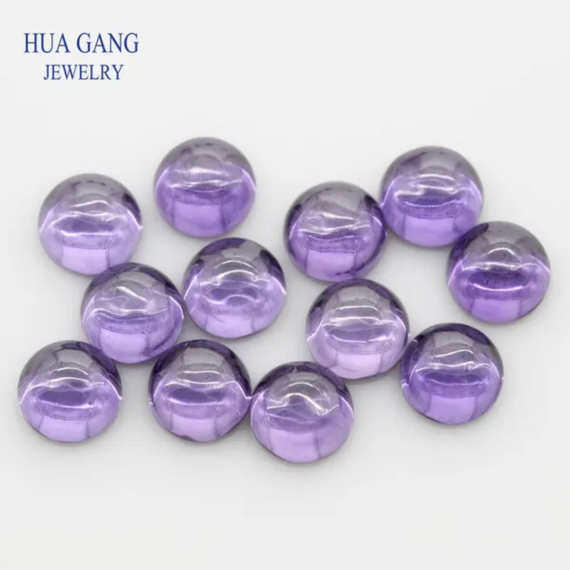 200Pcs/Lot Purple Cubic Zirconia Stone round Shape Cabochon Cut Flat Back Loose CZ Stone Synthetic Gems for Jewelry 4Mm 6Mm