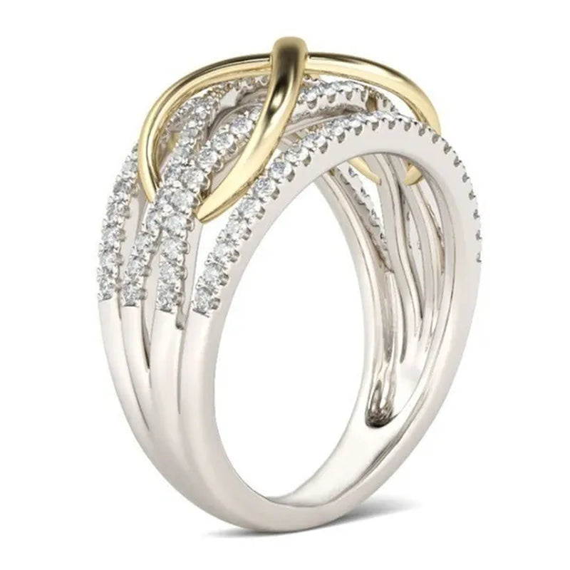 Wedding Engagement Ring Love Diamond Infinity Bowknot Rings for Women Rhinestone Jewelry