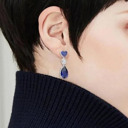 Exquisite Fashion Teardrop Cut Citrine Dangle Gemstone Earrings for Bridal Wedding Party Women Jewelry Gift