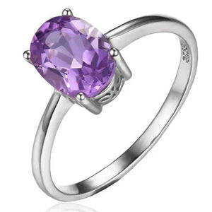 Majesty Diamonds MDS170119 1.16 CT Oval Purple Amethyst Cocktail Ring in .925 Sterling Silver - Size 6
