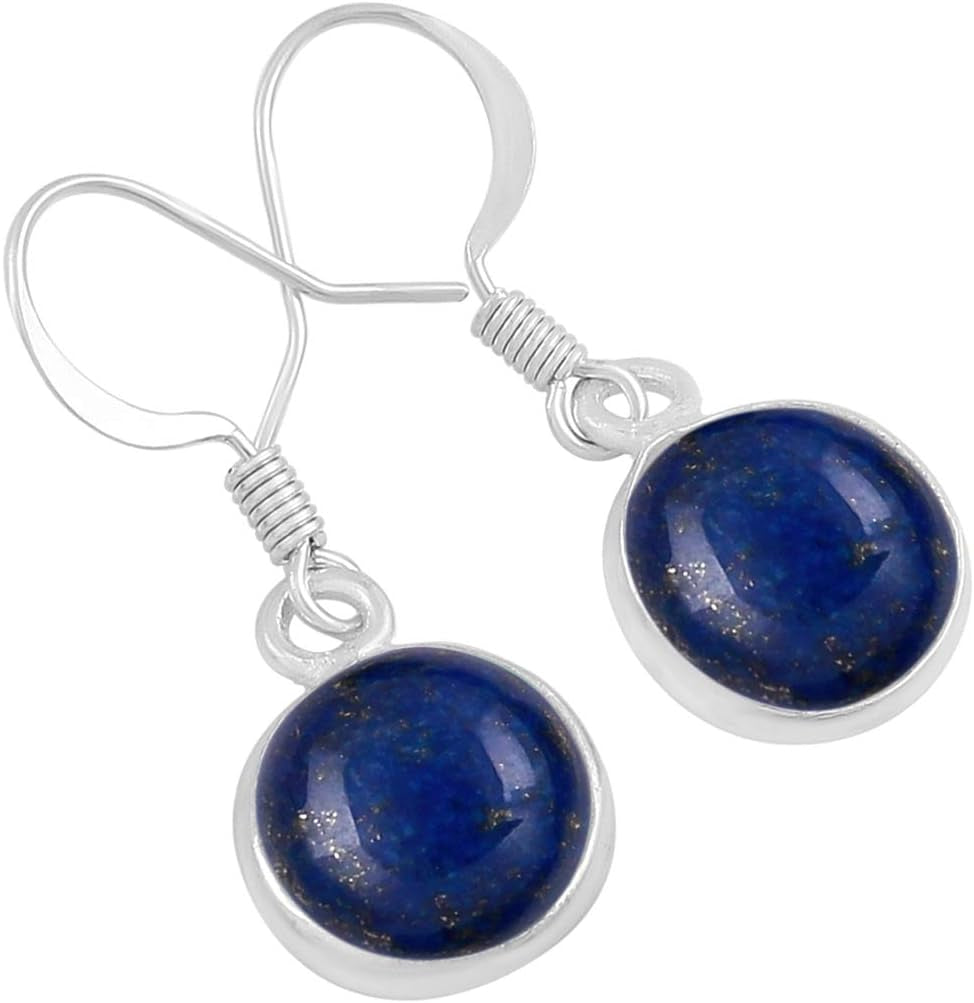 12.45 Cts Style round Shape Natural Gemstones Earrings for Women, Handmade Boho Dangle Birthstone Earrings for Women Jewelry Gifts for Her Wife Women Girfriend