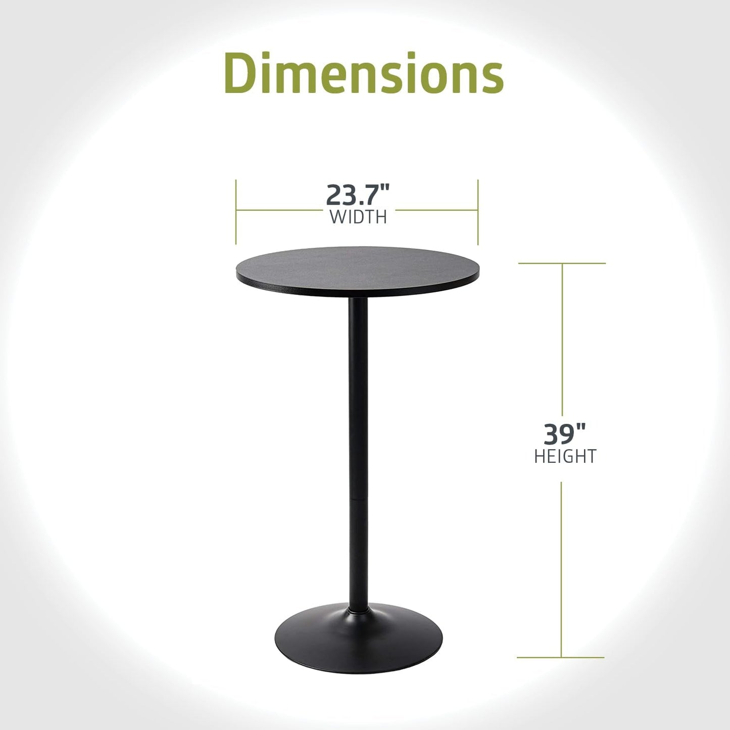 Santina 2 Pack round Bar and Pub Table, Black