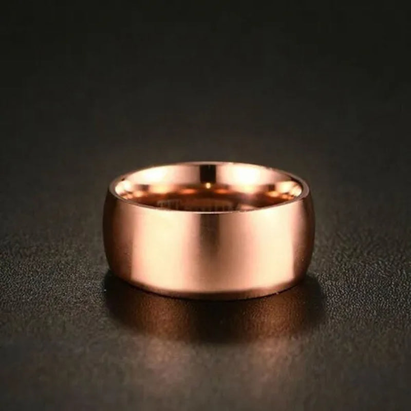 Two Rings Couple Rings Titanium Steel Band 10kt Rose Gold Filled Cocktail Heart Zircon Ruby Women's Wedding Ring Sets