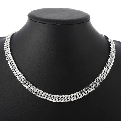 6mm Miami Cuban Link Chain Necklace and Bracelet Set In 925 Sterling Silver