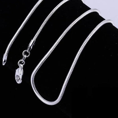 Men Women Snake Chain 1MM/2MM/3MM 925 Silver Necklaces Fashion DIY Charm Pendant Fine Jewelry Accessories