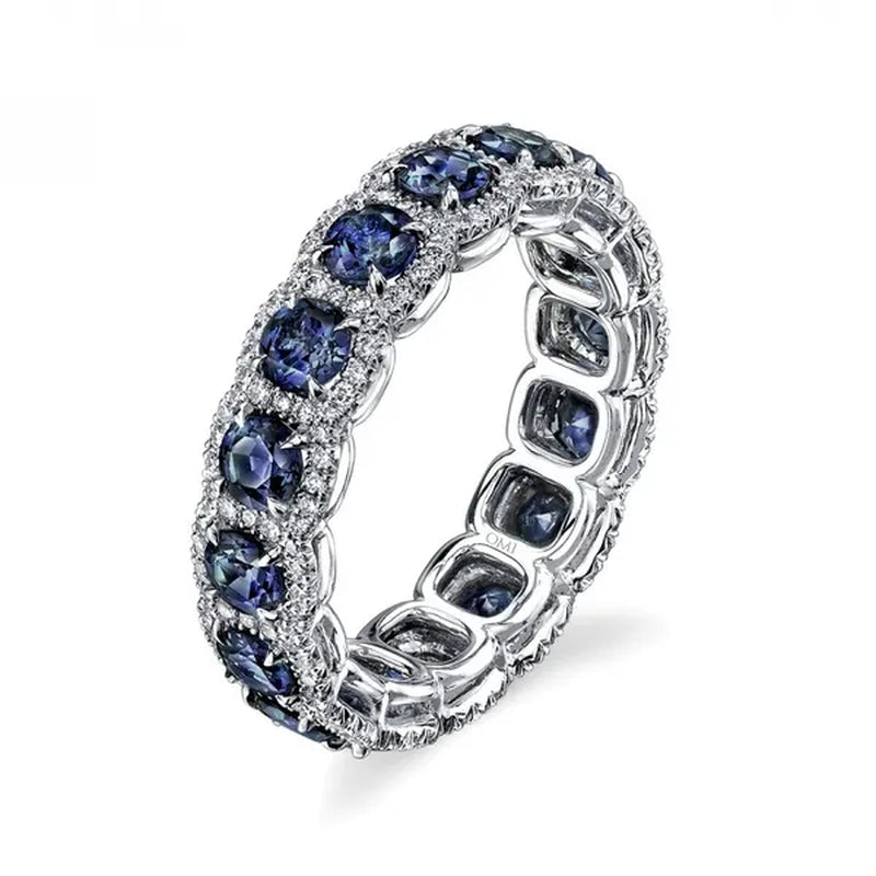 1.20Ct Womens Red Garnet Wedding Ring Size 6-10
