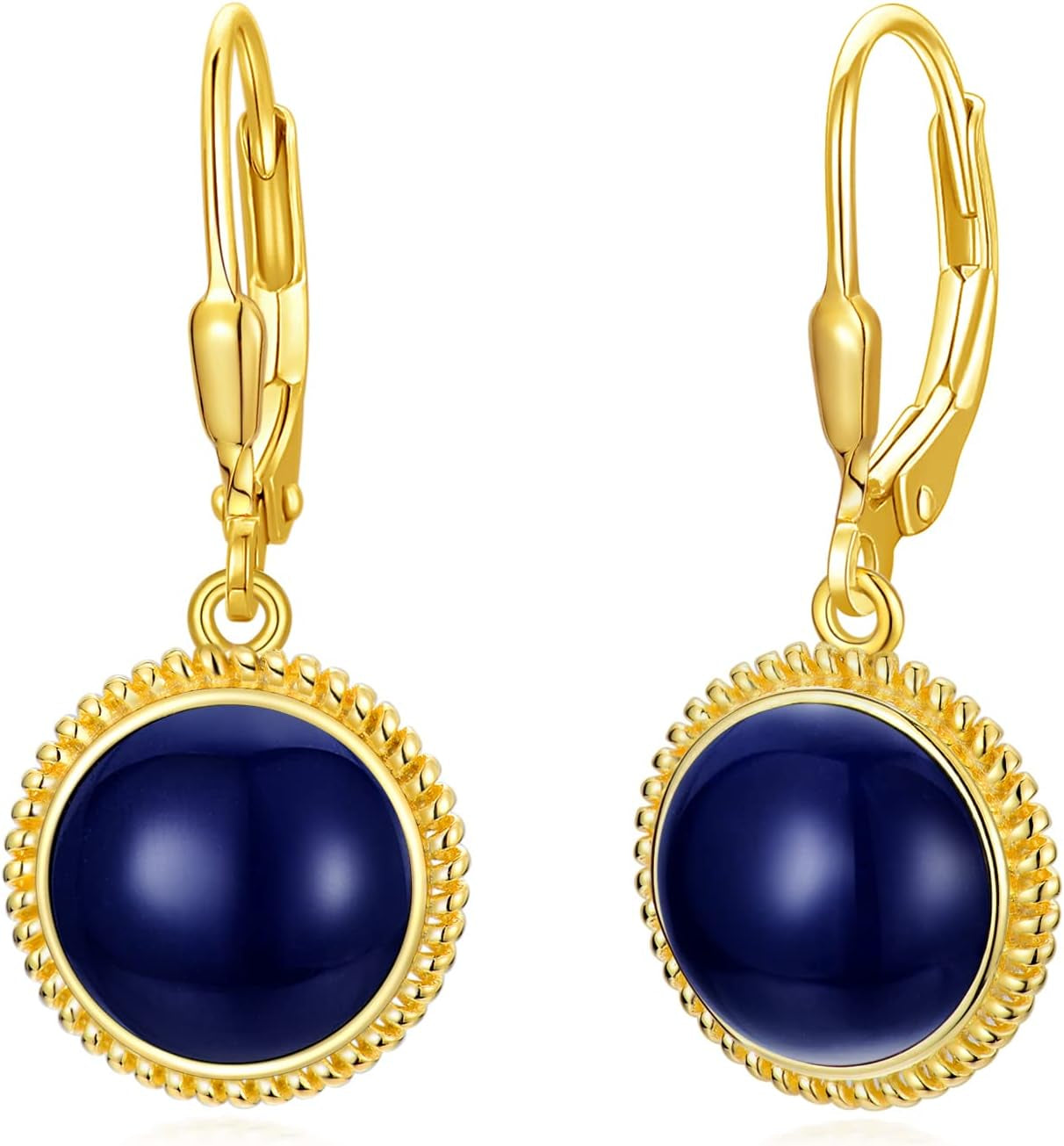 Lapis Lazuli Earrings Sterling Silver Blue Lapis Leverback Earrings for Women Natrual Lapis Gemstone Earrings Lapis Lazuli Jewelry for Women Teens Girls Birthday Gift