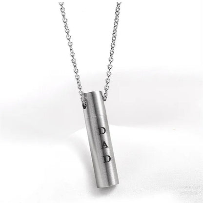 Mom Dad Stainless Steel Urn Necklaces for Women Men Cremation Pendant Necklace for Memorial Ashes Jewelry Silver