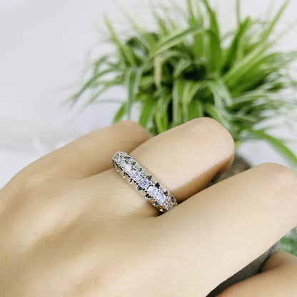 Luxury Silver /18K Gold Ring 925 Sterling Silver Womens Ring White Sapphire Wedding Band Engagement Diamond Ring Fine Jewelry Christmas Gift Size:6 7 8 9 10