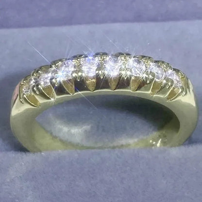 Luxury  silver /18K Gold Ring  925 Sterling Silver Womens Ring  White Sapphire Wedding Band Engagement Diamond Ring Fine Jewelry Christmas Gift Size:6 7 8 9 10