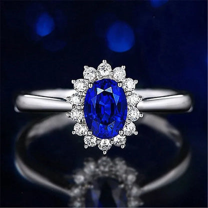 New Ruby Diana Sunflower Lady Ring Classic Living Mouth Design Women'S Ring