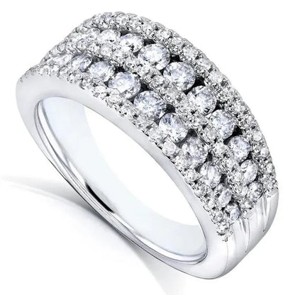 Trendy Micro Pave Diamond Rings for Women Bridal Wedding Ring Jewelry
