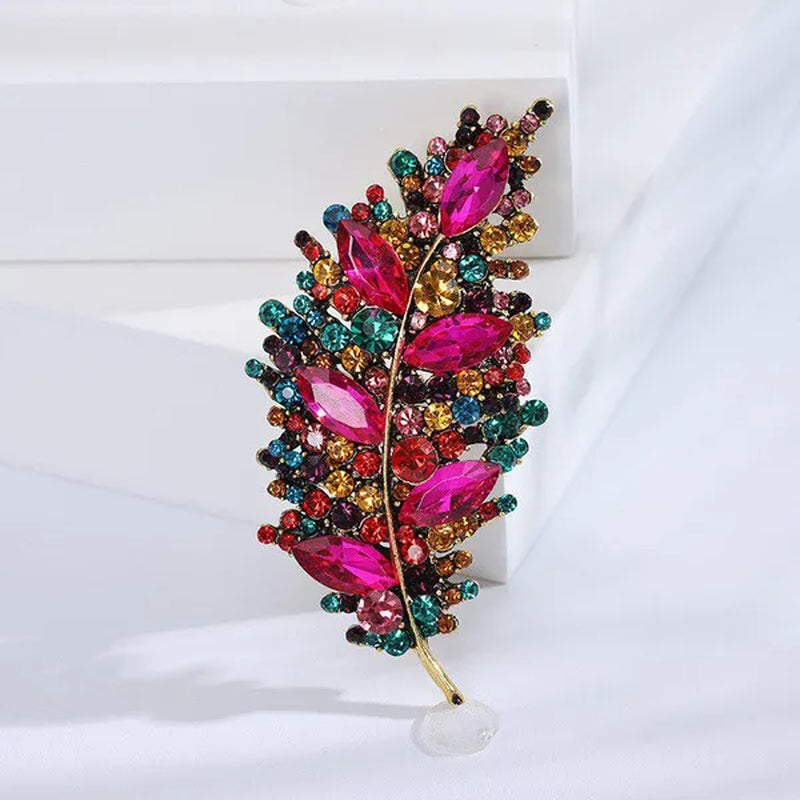 Leaves Brooches Fashion New Creative Leaf Brooch Elegant Trend Women'S Antique Silk Scarf Button Accessory Pin